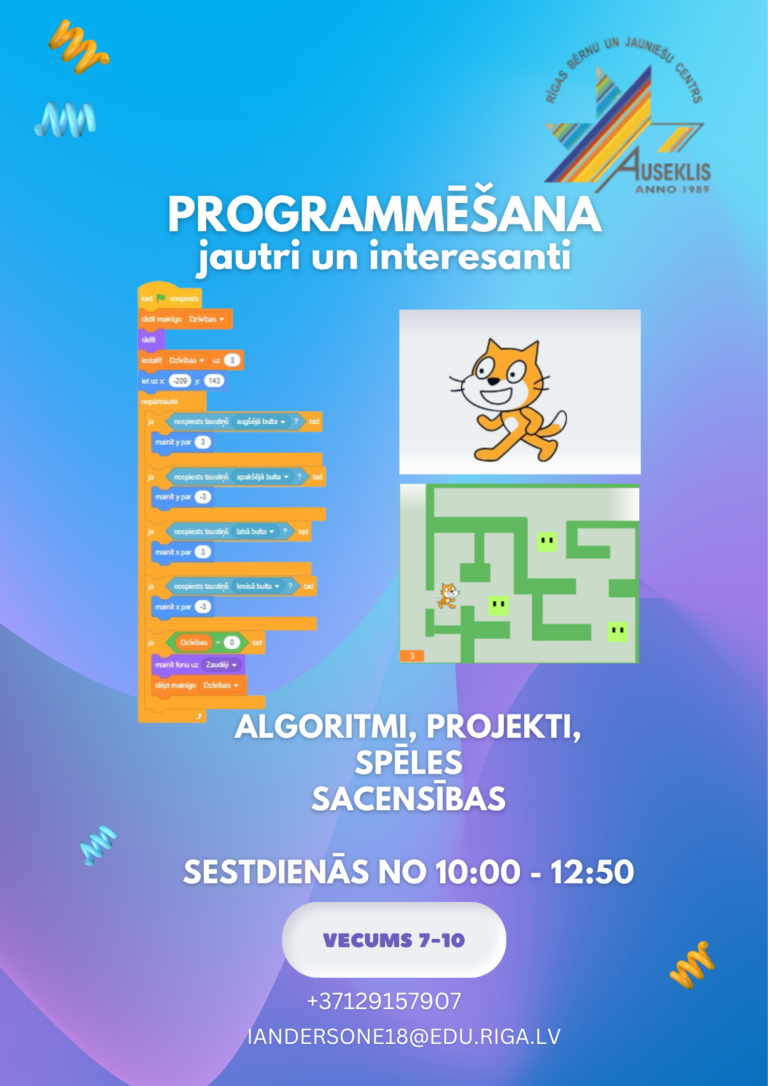 Aicinām pieteikties Programmēšanas pulciņā!